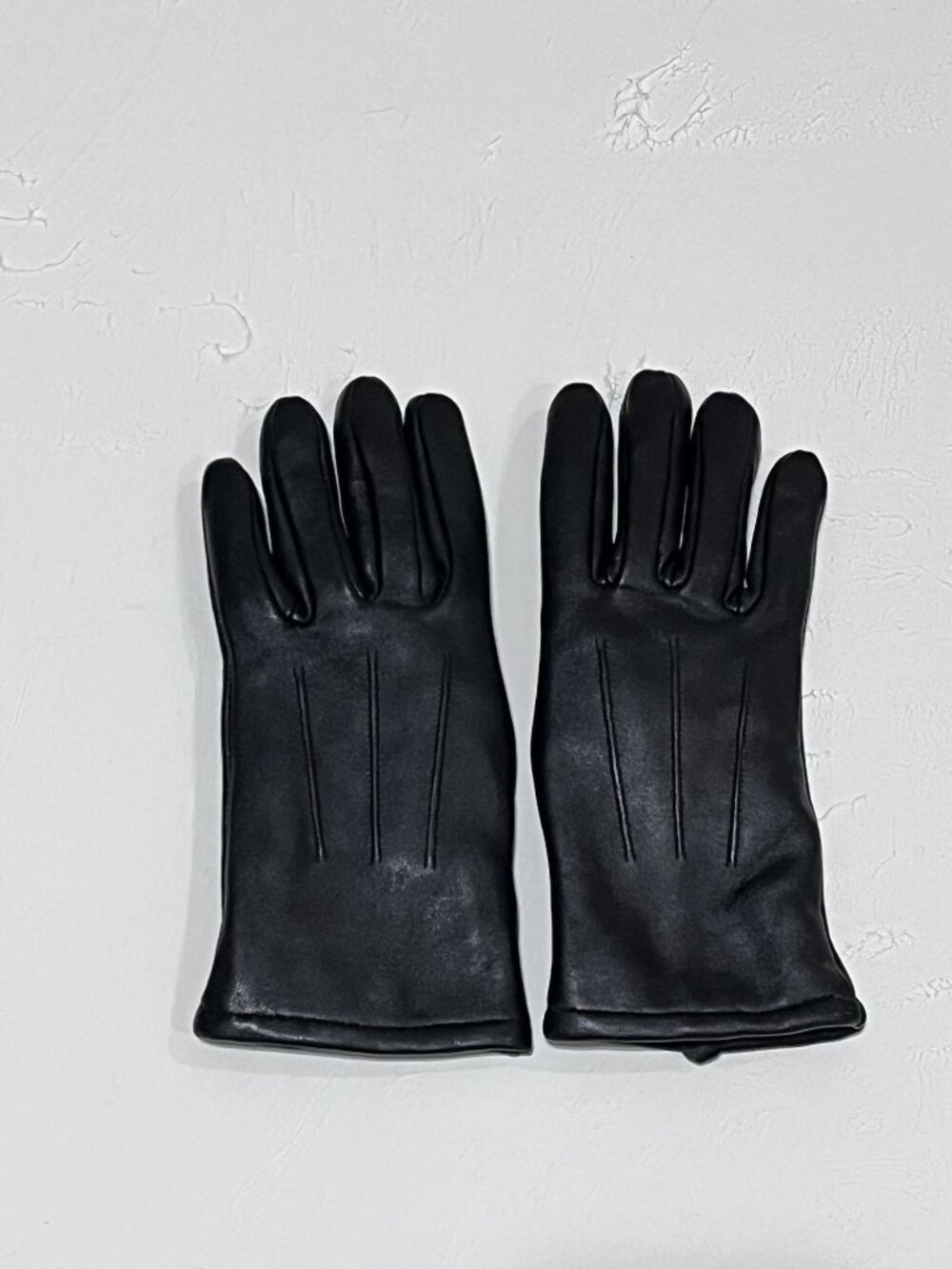 Women's Black Genuine Leather Gloves Size 7 1/2